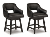Tallenger Black Counter Height Chair (Set of 2) - Ornate Home