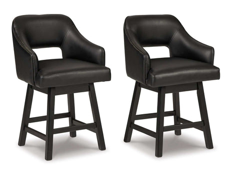 Tallenger Black Counter Height Chair (Set of 2) - Ornate Home