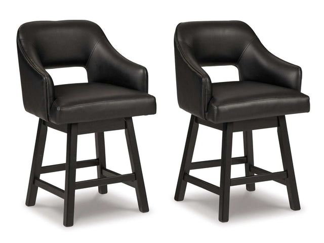 Tallenger Black Counter Height Chair (Set of 2) - Ornate Home