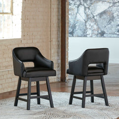 Tallenger Black Counter Height Chair (Set of 2) - Ornate Home