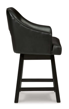 Tallenger Black Counter Height Chair (Set of 2) - Ornate Home