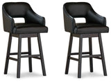 Tallenger Black Pub Height Bar Chair (Set of 2) - Ornate Home