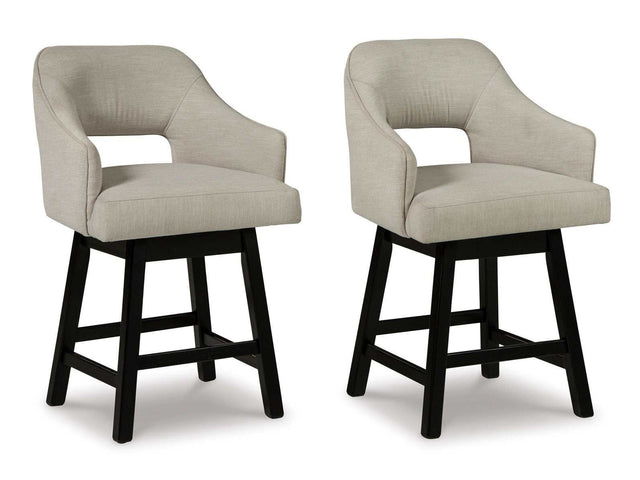 Tallenger Linen Counter Height Chair (Set of 2) (Online Special Price) - Ornate Home
