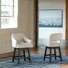 Tallenger Linen Counter Height Chair (Set of 2) - Ornate Home