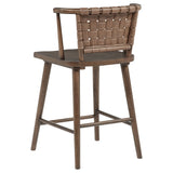 Tallis Brown Woven Leatherette Back Counter Chair (Set Of 2) - Ornate Home
