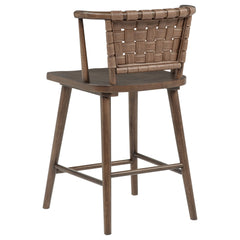 Tallis Brown Woven Leatherette Back Counter Chair (Set Of 2) - Ornate Home