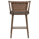 Tallis Brown Woven Leatherette Back Counter Chair (Set Of 2) - Ornate Home