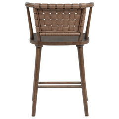 Tallis Brown Woven Leatherette Back Counter Chair (Set Of 2) - Ornate Home