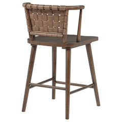 Tallis Brown Woven Leatherette Back Counter Chair (Set Of 2) - Ornate Home