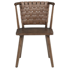 Tallis Brown Woven Leatherette Back Dining Side Chair (Set Of 2) - Ornate Home