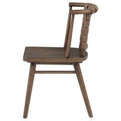 Tallis Brown Woven Leatherette Back Dining Side Chair (Set Of 2) - Ornate Home