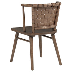 Tallis Brown Woven Leatherette Back Dining Side Chair (Set Of 2) - Ornate Home