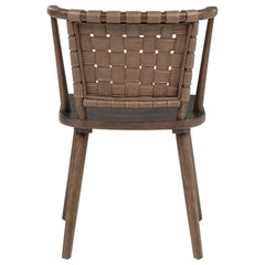 Tallis Brown Woven Leatherette Back Dining Side Chair (Set Of 2) - Ornate Home