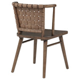 Tallis Brown Woven Leatherette Back Dining Side Chair (Set Of 2) - Ornate Home