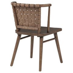 Tallis Brown Woven Leatherette Back Dining Side Chair (Set Of 2) - Ornate Home