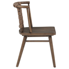 Tallis Brown Woven Leatherette Back Dining Side Chair (Set Of 2) - Ornate Home