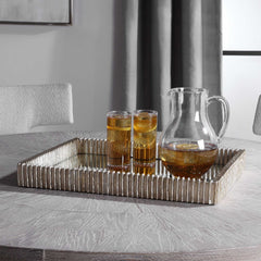 Talmage Silver Mirrored Tray - Ornate Home