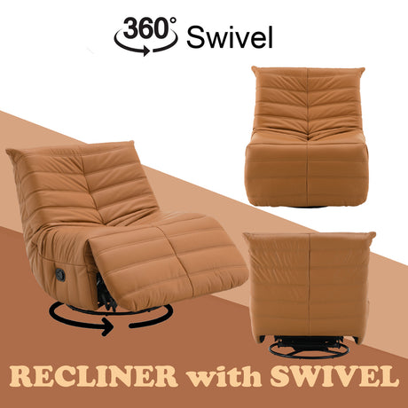 Talmon Orange Recliner W/Swivel - Ornate Home