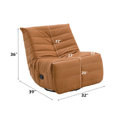 Talmon Orange Recliner W/Swivel - Ornate Home