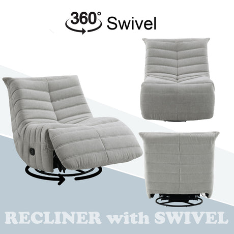 Talmon Oyster Recliner W/Swivel - Ornate Home