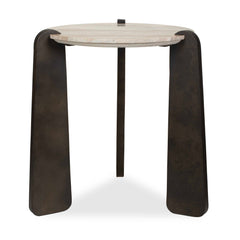 Talud Bronze/Gray Modern Marble Side Table - Ornate Home