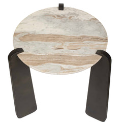 Talud Bronze/Gray Modern Marble Side Table - Ornate Home