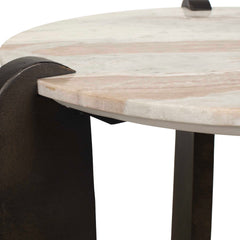 Talud Bronze/Gray Modern Marble Side Table - Ornate Home