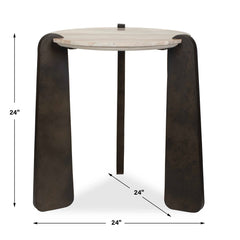 Talud Bronze/Gray Modern Marble Side Table - Ornate Home