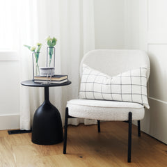 Talulla Matte Black 16.5"W Metal Accent Table - Ornate Home