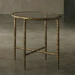 Talva Matte Gold End Table - Ornate Home