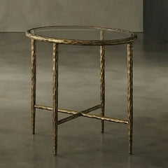 Talva Matte Gold End Table - Ornate Home