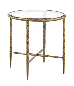 Talva Matte Gold End Table - Ornate Home