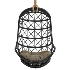 Tamarind Black/Tan Natural Rattan Hanging Chair - Ornate Home