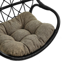 Tamarind Black/Tan Natural Rattan Hanging Chair - Ornate Home