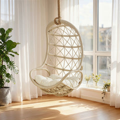 Tamarind Light Tan Natural Rattan Hanging Chair - Ornate Home