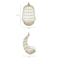 Tamarind Light Tan Natural Rattan Hanging Chair - Ornate Home