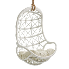 Tamarind White/Light Beige Natural Rattan Hanging Chair - Ornate Home