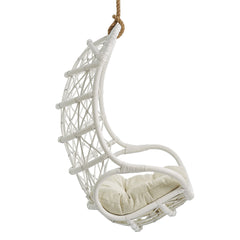Tamarind White/Light Beige Natural Rattan Hanging Chair - Ornate Home