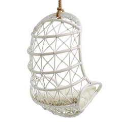 Tamarind White/Light Beige Natural Rattan Hanging Chair - Ornate Home