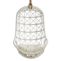 Tamarind White/Light Beige Natural Rattan Hanging Chair - Ornate Home