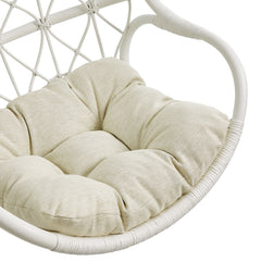 Tamarind White/Light Beige Natural Rattan Hanging Chair - Ornate Home
