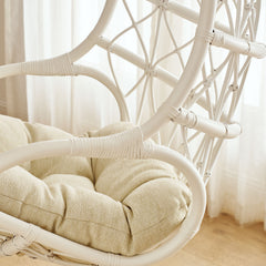 Tamarind White/Light Beige Natural Rattan Hanging Chair - Ornate Home