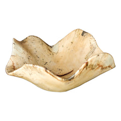Tamarine Brown/White/Woodtone Wood Bowl - Ornate Home