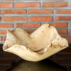 Tamarine Brown/White/Woodtone Wood Bowl - Ornate Home