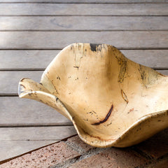 Tamarine Brown/White/Woodtone Wood Bowl - Ornate Home