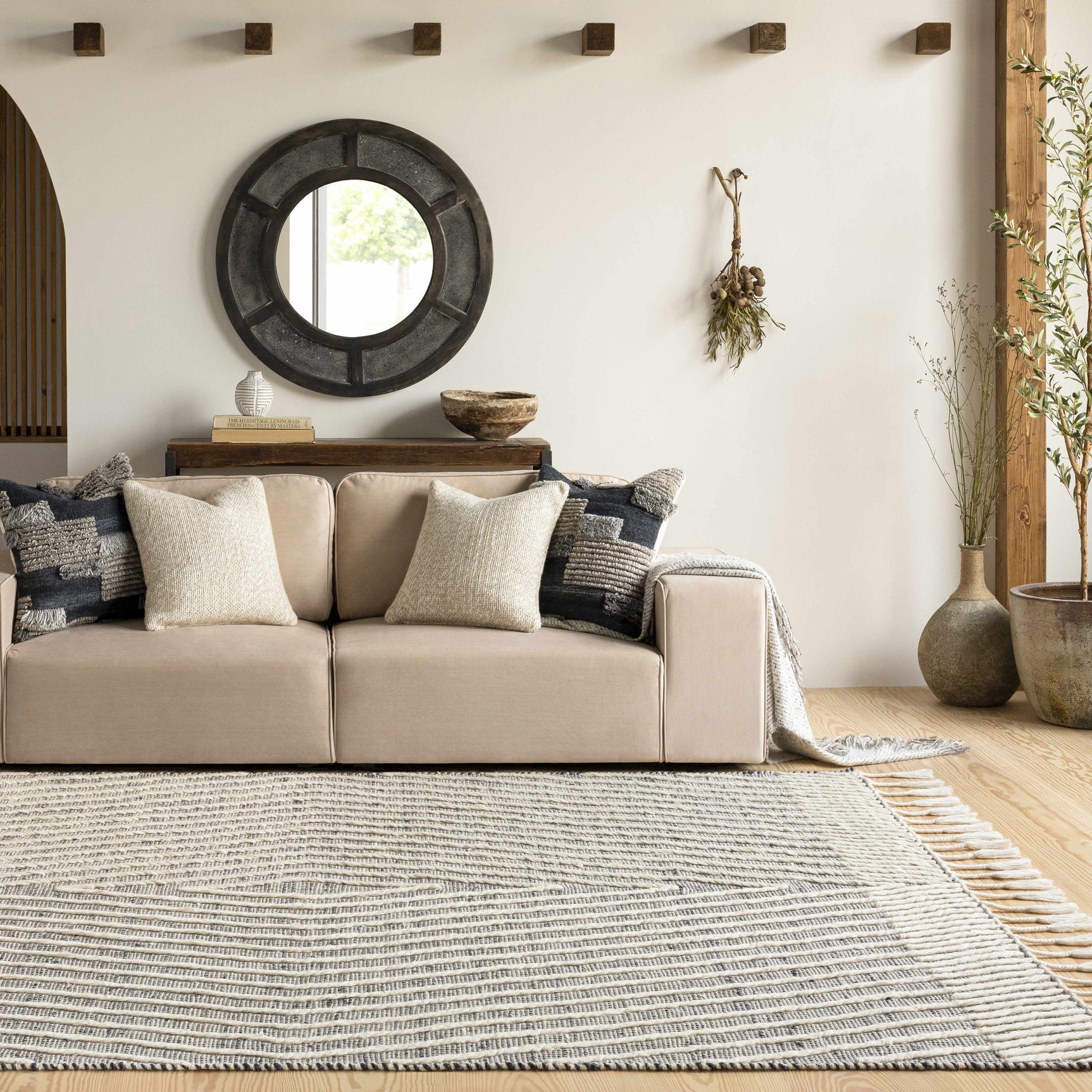 Tamayong Tasseled Jute&Wool Rug - Clearance - Ornate Home