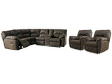 Tambo Canyon 2-Piece Reclining Sectional and 2 Recliners - Ornate Home
