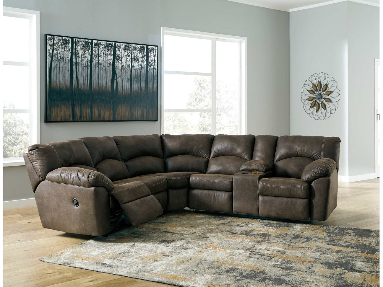 Tambo Faux Leather 2pc Manual Reclining Sectional (Online Special Price) - Ornate Home