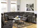 Tambo Pewter 2-Piece Sectional with Recliner - Ornate Home
