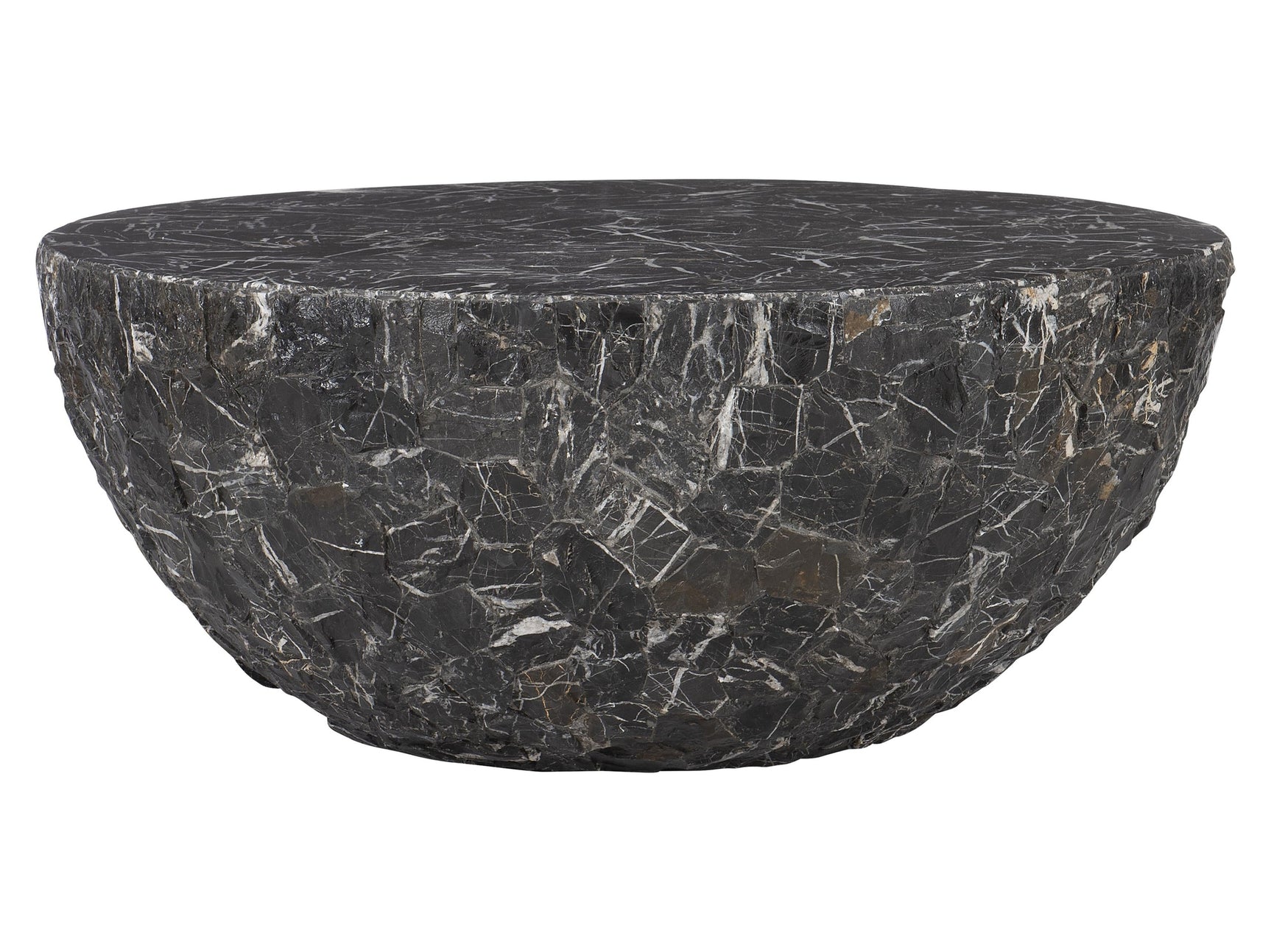 Tambora Black Striped Stone Outdoor Cocktail Table - Ornate Home